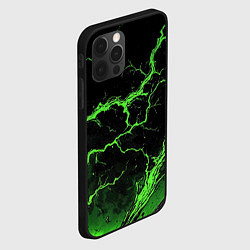 Чехол для iPhone 12 Pro Зеленая молния разлома, цвет: 3D-черный — фото 2