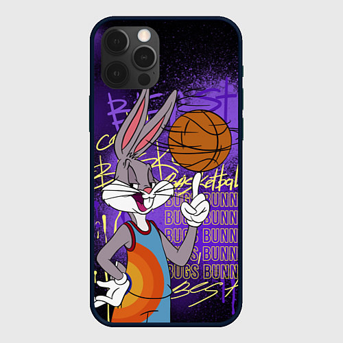 Чехол iPhone 12 Pro Багз Банни - Looney Tunes / 3D-Черный – фото 1