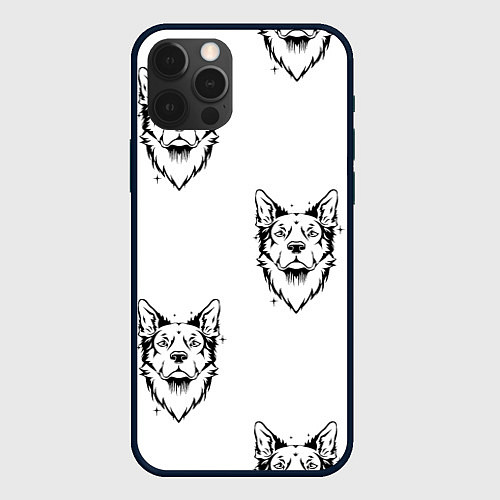 Чехол iPhone 12 Pro Голова собаки / 3D-Черный – фото 1