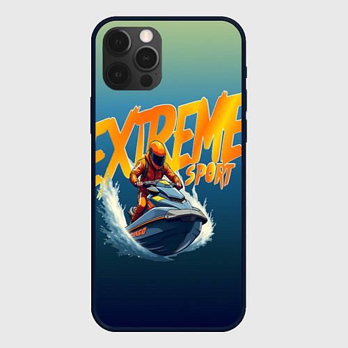 Чехол iPhone 12 Pro Экстремальный гидроцикл / 3D-Черный – фото 1