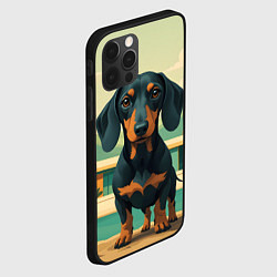 Чехол для iPhone 12 Pro Такса и лето, цвет: 3D-черный — фото 2