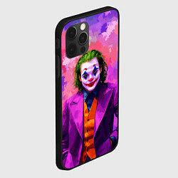 Чехол для iPhone 12 Pro Джокер и фиолетовые краски, цвет: 3D-черный — фото 2