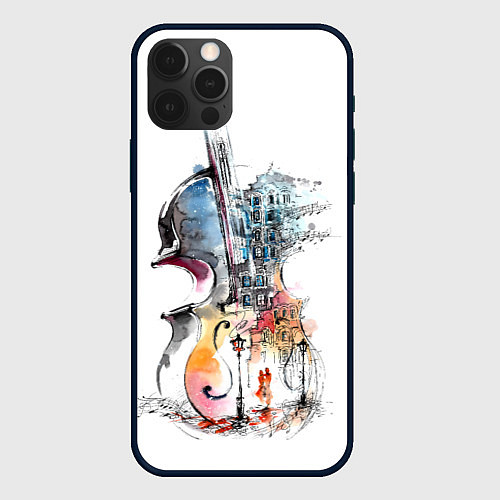 Чехол iPhone 12 Pro Скрипка / 3D-Черный – фото 1