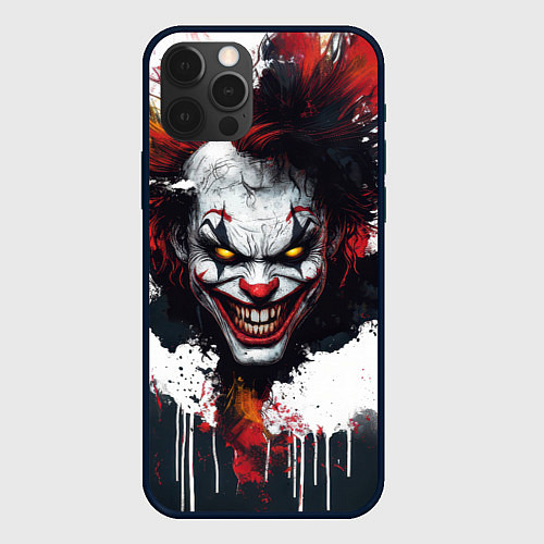 Чехол iPhone 12 Pro Голова Джокера бело-черный стиль / 3D-Черный – фото 1