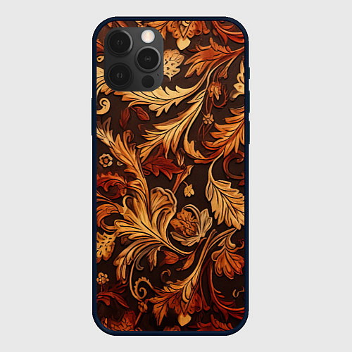 Чехол iPhone 12 Pro Старый ковер текстура / 3D-Черный – фото 1