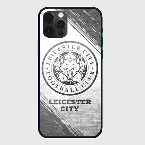 Чехол iPhone 12 Pro Leicester City - white gradient / 3D-Черный – фото 1