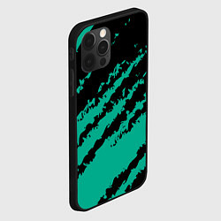 Чехол для iPhone 12 Pro The color is black and turquoise, цвет: 3D-черный — фото 2