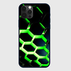 Чехол для iPhone 12 Pro Neon Honeycombs, цвет: 3D-черный