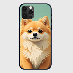 Чехол iPhone 12 Pro Шпиц и пальмы
