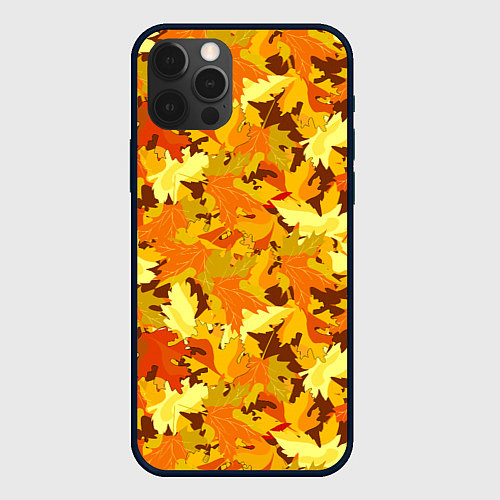 Чехол iPhone 12 Pro Золотая кленовая осень / 3D-Черный – фото 1