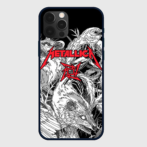 Чехол iPhone 12 Pro Metallica - rats and crows / 3D-Черный – фото 1