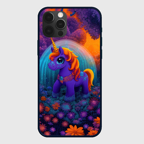 Чехол iPhone 12 Pro Сказочный единорог / 3D-Черный – фото 1