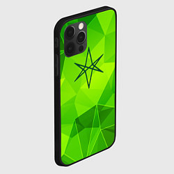 Чехол для iPhone 12 Pro Bring Me the Horizon green poly, цвет: 3D-черный — фото 2