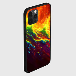 Чехол для iPhone 12 Pro Абстрактные волны с огнем, цвет: 3D-черный — фото 2