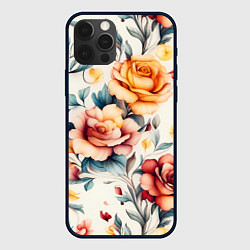 Чехол для iPhone 12 Pro Паттерн с переплетением цветов, цвет: 3D-черный