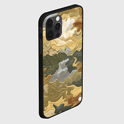 Чехол для iPhone 12 Pro Золотистый камуфляж, цвет: 3D-черный — фото 2