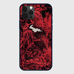 Чехол для iPhone 12 Pro Красный веном текстура Карнажа, цвет: 3D-черный