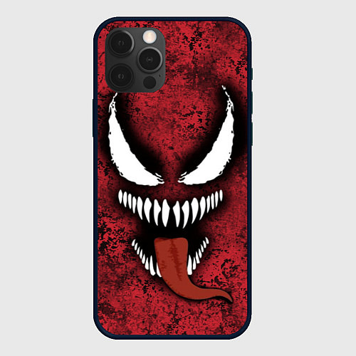 Чехол iPhone 12 Pro Веном красный и черный симбиот / 3D-Черный – фото 1