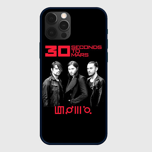 Чехол iPhone 12 Pro 30 Seconds to Mars poster / 3D-Черный – фото 1
