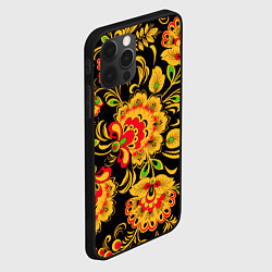 Чехол для iPhone 12 Pro Хохлома - роспись, цвет: 3D-черный — фото 2