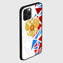 Чехол для iPhone 12 Pro Герб России - фрагментация цветов, цвет: 3D-черный — фото 2