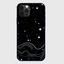 Чехол iPhone 12 Pro Белые линии и брызги краски