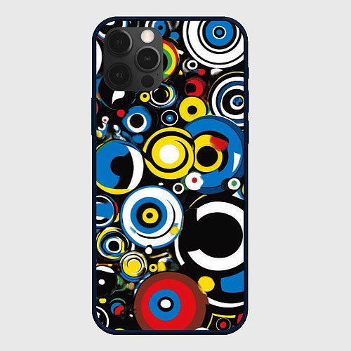 Чехол iPhone 12 Pro Абстракция геометрическая / 3D-Черный – фото 1