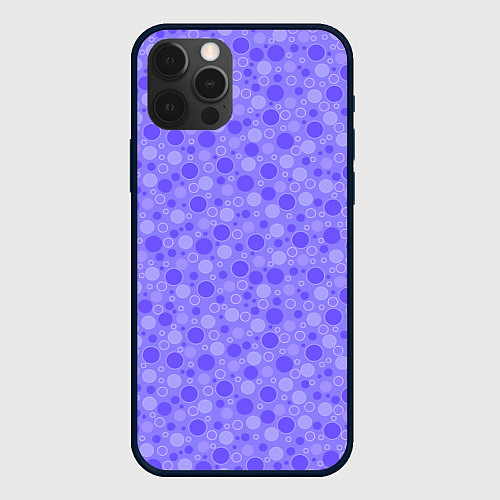 Чехол iPhone 12 Pro Фиолетовый сиреневый пузыри / 3D-Черный – фото 1