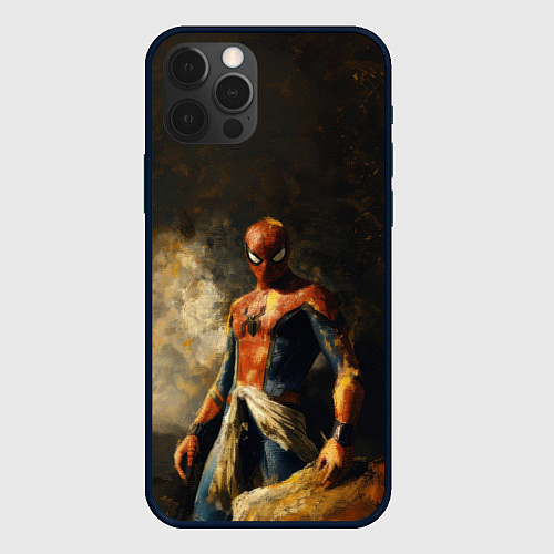 Чехол iPhone 12 Pro Spider man poster / 3D-Черный – фото 1