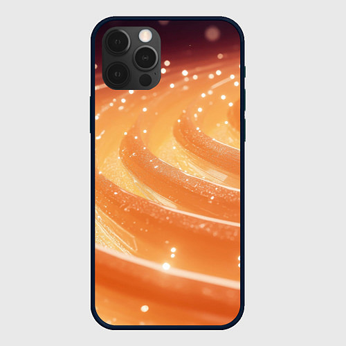 Чехол iPhone 12 Pro Блестящая песочная текстура / 3D-Черный – фото 1