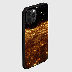 Чехол для iPhone 12 Pro Золотистые крупицы на черном, цвет: 3D-черный — фото 2