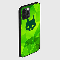 Чехол для iPhone 12 Pro Stray green poly, цвет: 3D-черный — фото 2