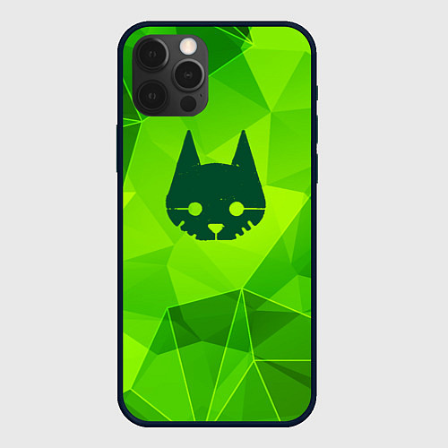 Чехол iPhone 12 Pro Stray green poly / 3D-Черный – фото 1