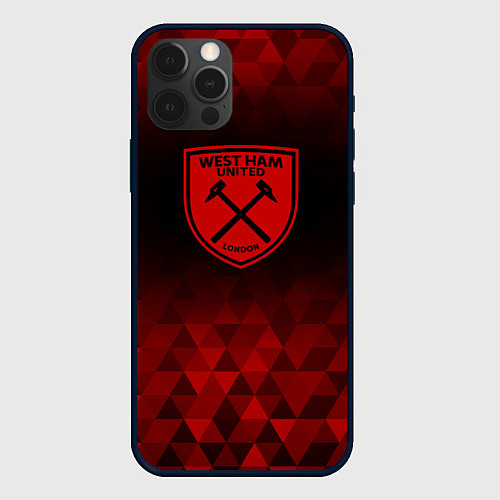 Чехол iPhone 12 Pro West Ham red poly / 3D-Черный – фото 1
