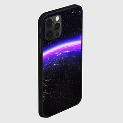 Чехол для iPhone 12 Pro Планета и неоновое свечение, цвет: 3D-черный — фото 2