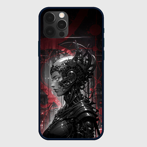 Чехол iPhone 12 Pro Футуристичная кибернетическая жница / 3D-Черный – фото 1