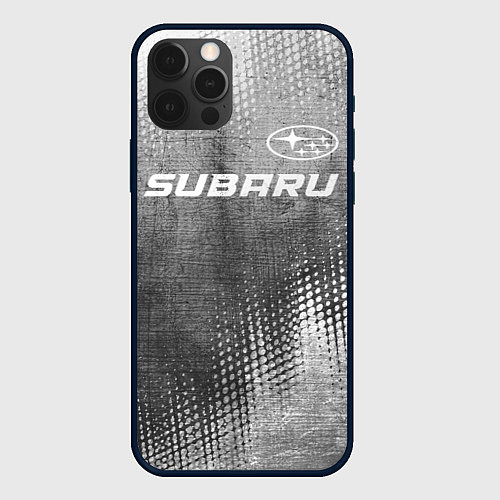 Чехол iPhone 12 Pro Subaru - grey gradient посередине / 3D-Черный – фото 1