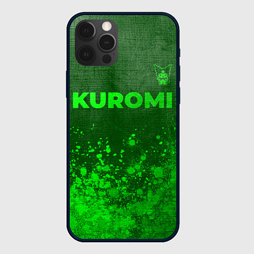 Чехол iPhone 12 Pro Kuromi - green gradient посередине / 3D-Черный – фото 1