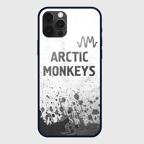 Чехол iPhone 12 Pro Arctic Monkeys - white gradient посередине / 3D-Черный – фото 1