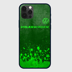 Чехол для iPhone 12 Pro Volkswagen - green gradient посередине, цвет: 3D-черный