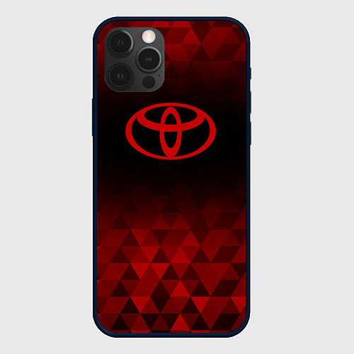 Чехол iPhone 12 Pro Toyota red poly / 3D-Черный – фото 1