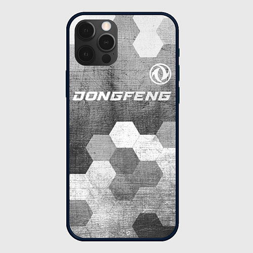 Чехол iPhone 12 Pro Dongfeng - grey gradient посередине / 3D-Черный – фото 1