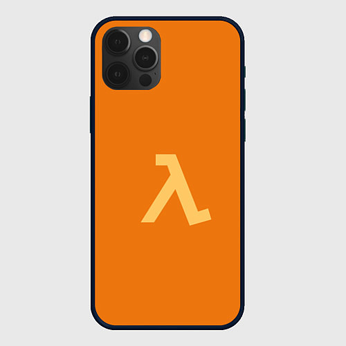 Чехол iPhone 12 Pro Half-Life orange / 3D-Черный – фото 1