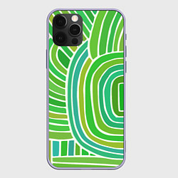 Чехол iPhone 12 Pro Абстрактный узор зеленый