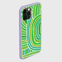 Чехол для iPhone 12 Pro Абстрактный узор зеленый, цвет: 3D-светло-сиреневый — фото 2