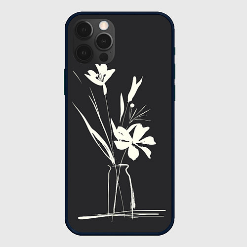 Чехол iPhone 12 Pro Ваза с цветами / 3D-Черный – фото 1