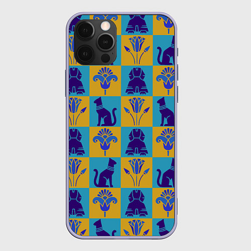 Чехол iPhone 12 Pro Символы Египта / 3D-Светло-сиреневый – фото 1