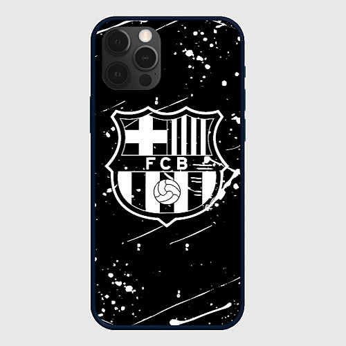 Чехол iPhone 12 Pro Barcelona краски белые / 3D-Черный – фото 1
