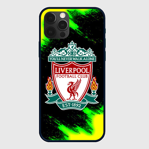 Чехол iPhone 12 Pro Ливерпуль кислотные краски / 3D-Черный – фото 1