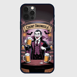 Чехол для iPhone 12 Pro Вампир держит кружку пива, цвет: 3D-черный